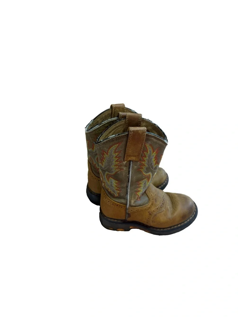 Ariat Western Boots Youth 9 Brown WorkHog Pull On Mid Calf Round Toe Kids boys
